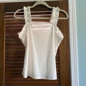 White tank with Ruffle straps